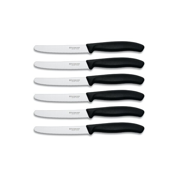 Swiss Army Brands 6.7833.6Us1 Kitchen Swiss Classic Sets 6-Piece Steak Set 40.5In Round, Serrated Black Packaged VIC-6.7833-X8 - main